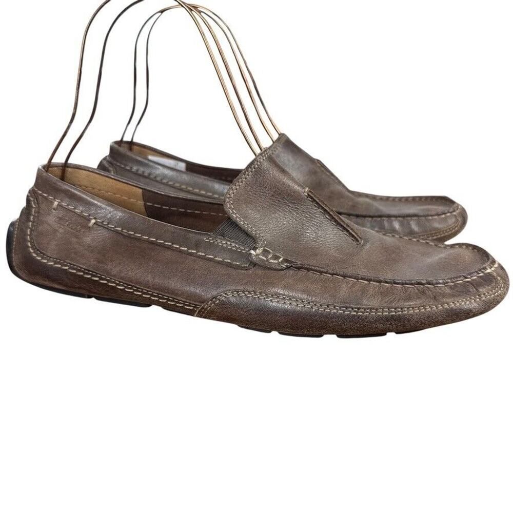 Clarks Mens Ashmont Race Driving Loafers Brown Leather Slip On Shoes sz 13 M